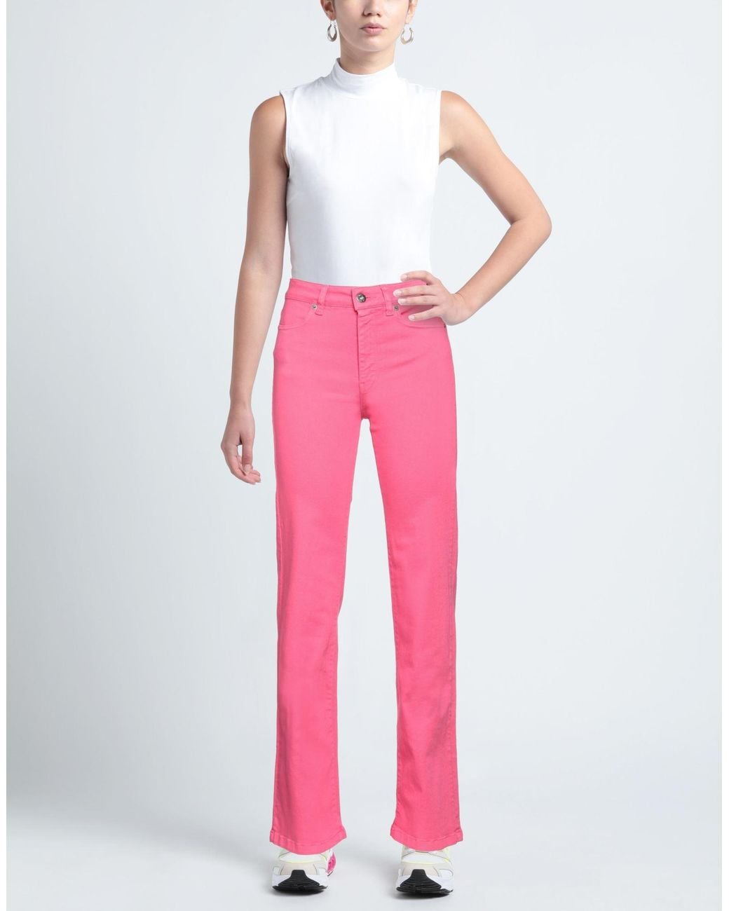 SOLOTRE Pink Jeans Cotton