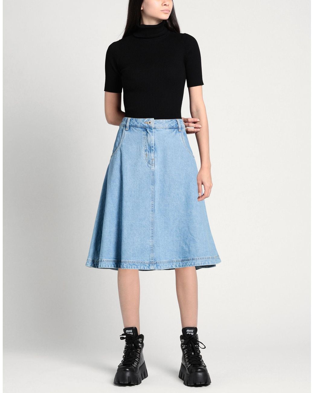 KENZO Blue Denim Skirt Cotton