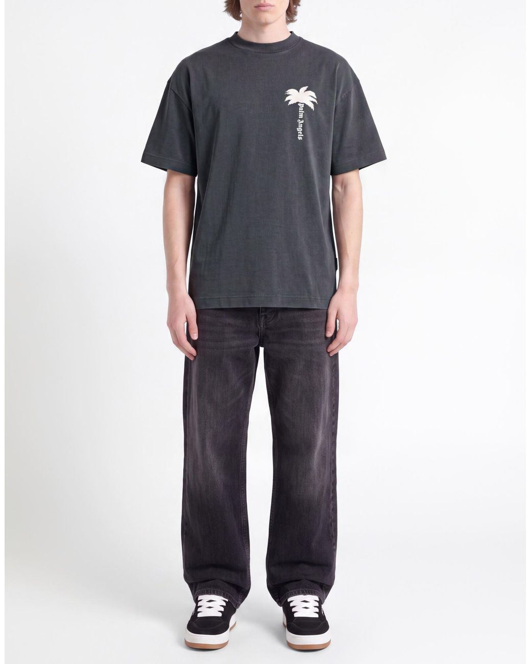 Palm Angels Gray T-Shirt Cotton for men