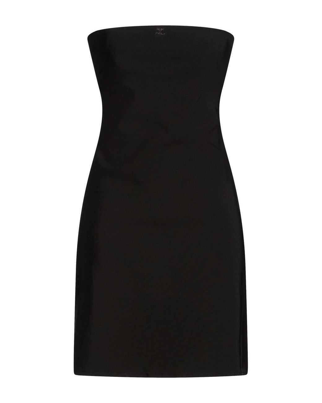 Courreges Black Mini Dress Viscose, Polyamide, Elastane