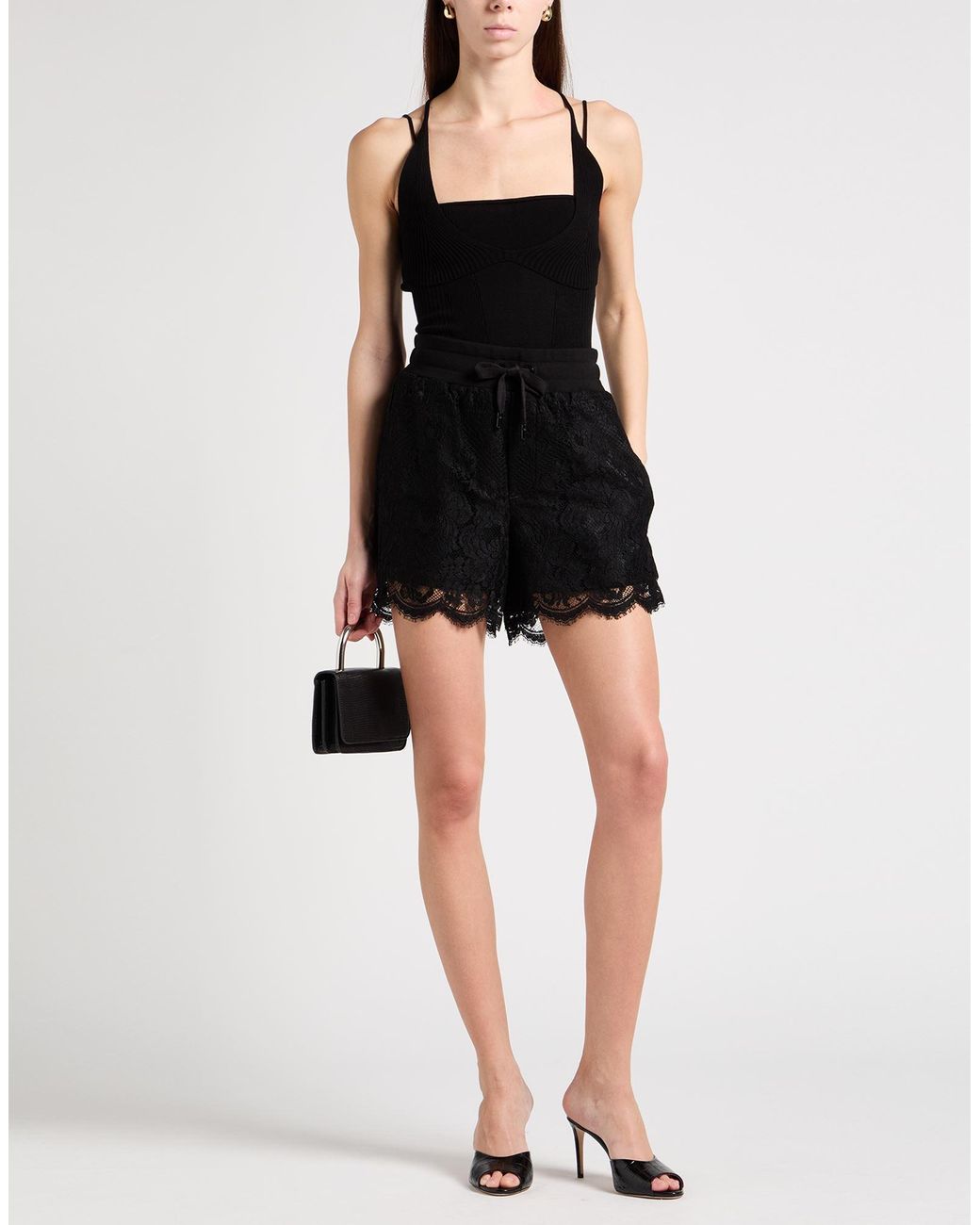 Dolce & Gabbana Black Shorts & Bermuda Shorts Viscose, Polyamide