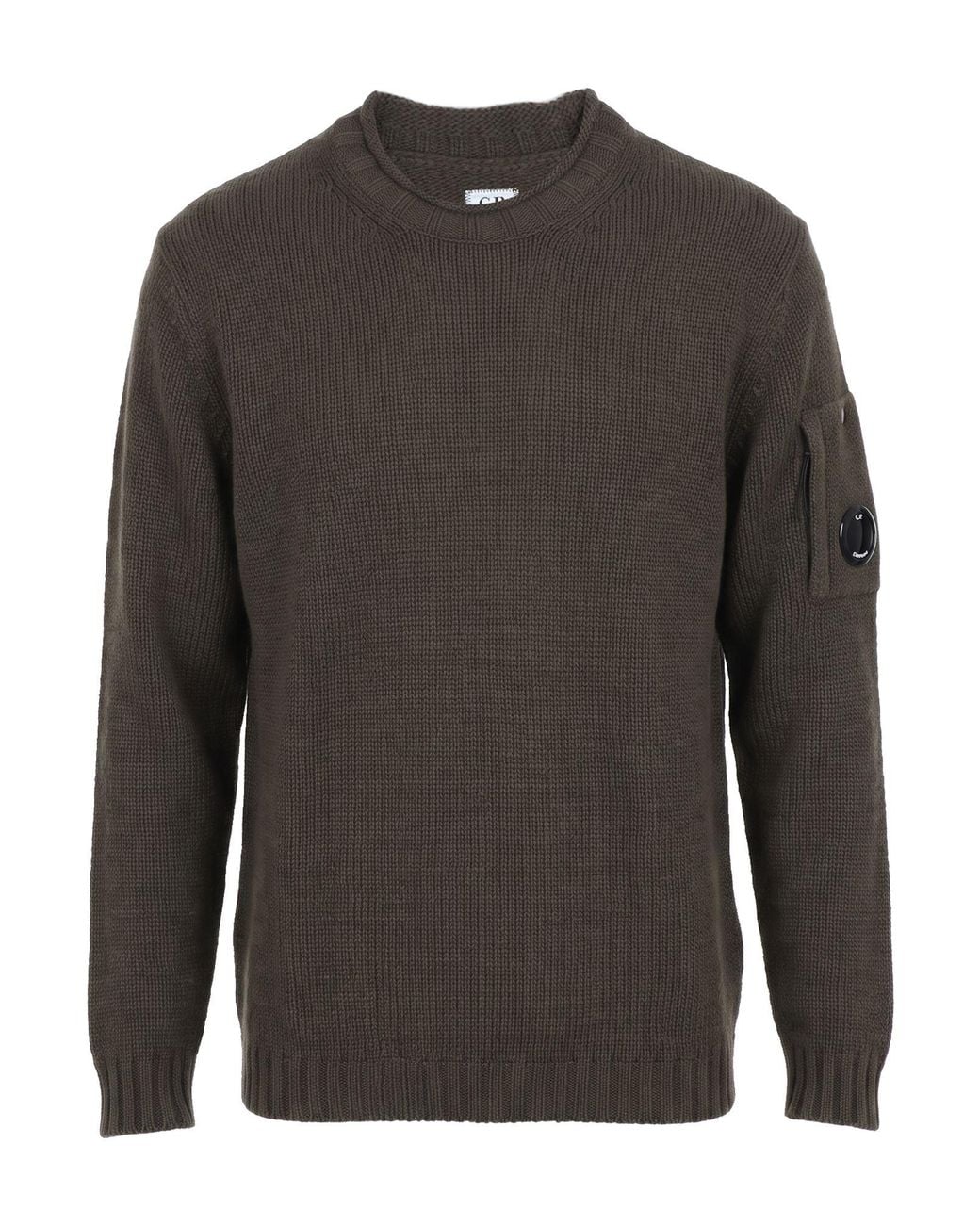 C P Company Gray Sweater Wool, Polyamide for men