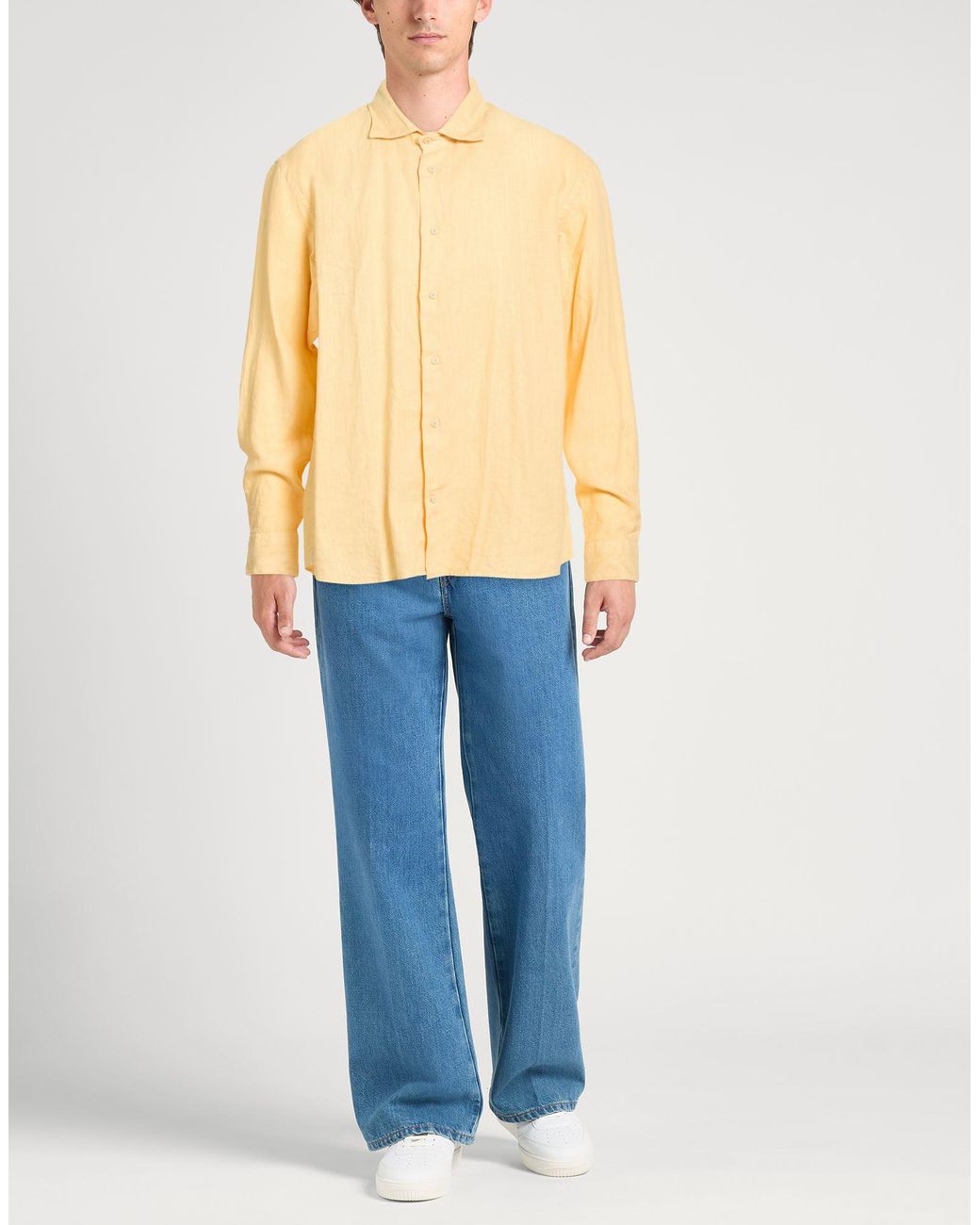 Drumohr Yellow Shirt Linen for men