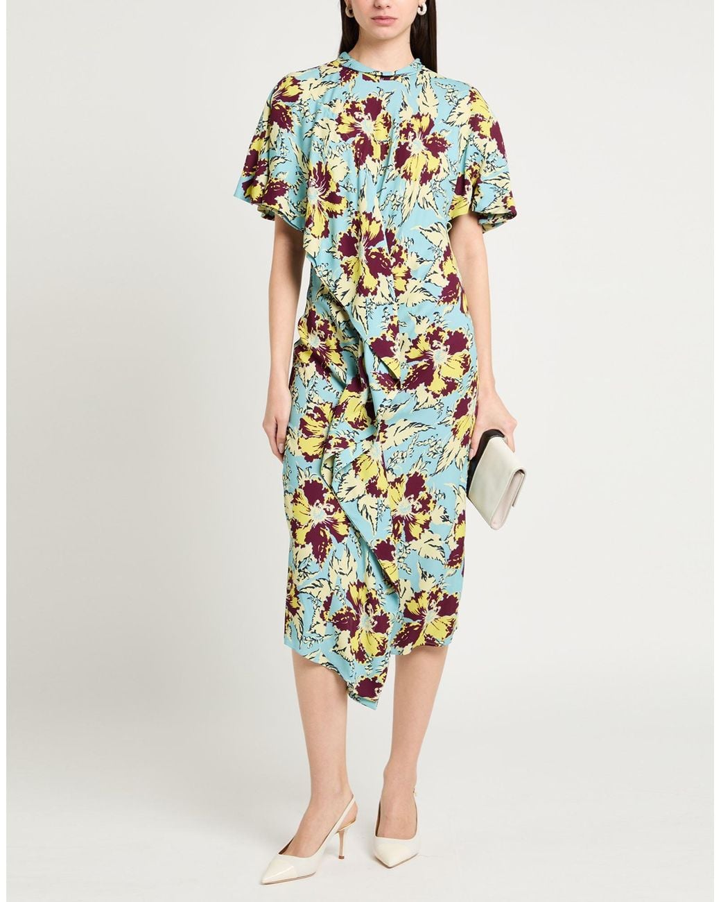 Colville White Light Midi Dress Viscose