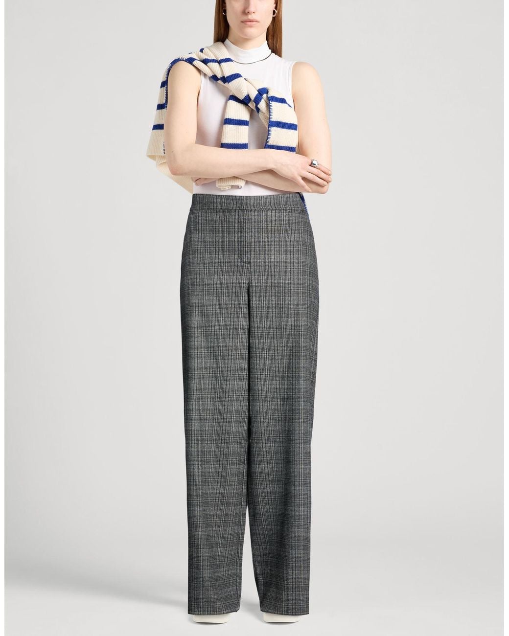 iBlues Gray Pants Wool, Polyester, Viscose, Polyamide, Elastane