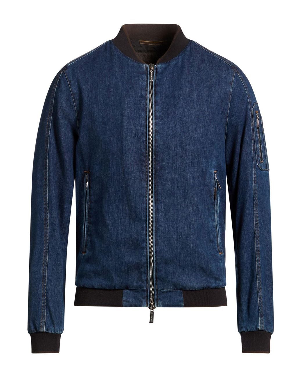 Moorer Blue Jacket Cotton, Polyethylene, Elastane for men