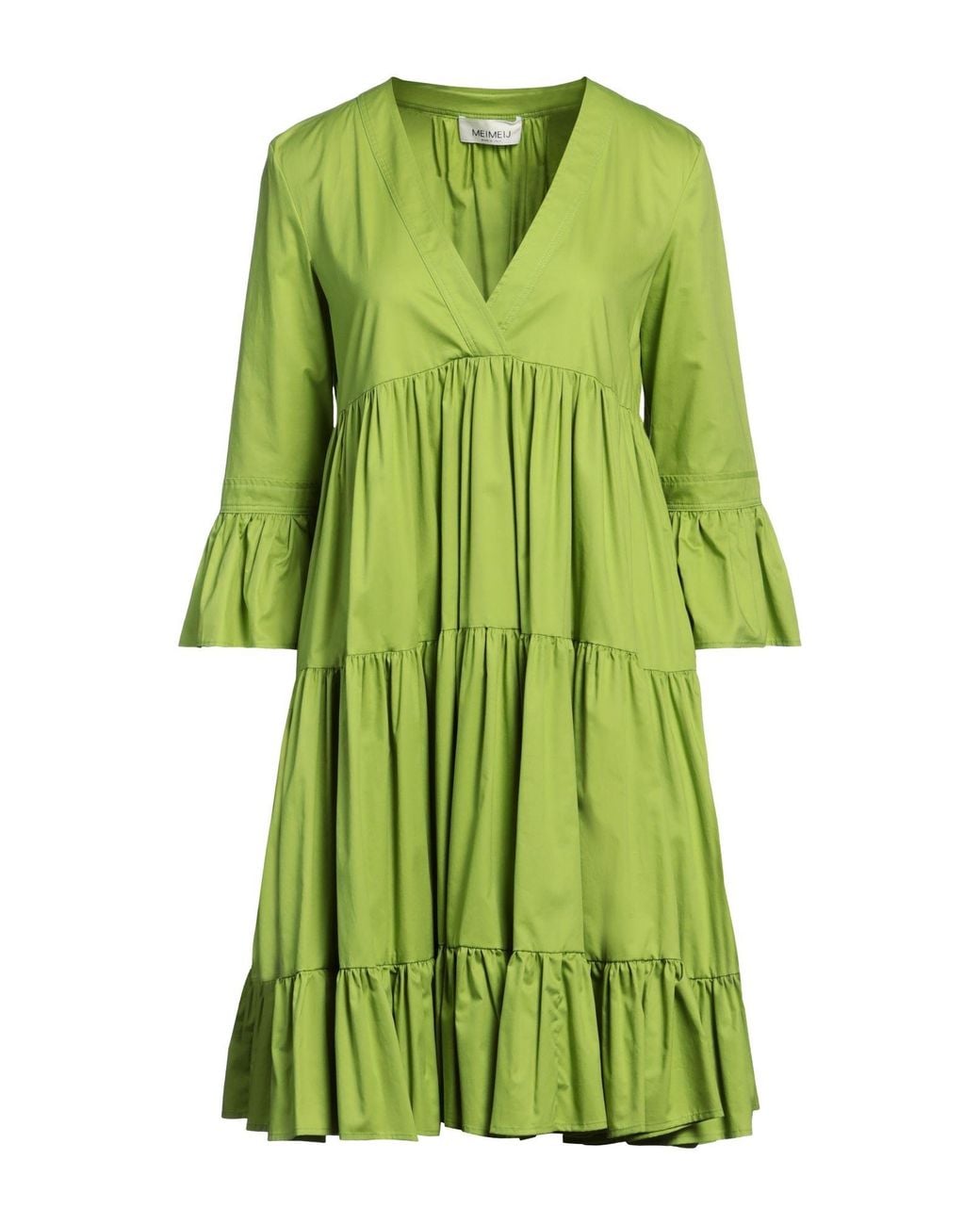 MEIMEIJ Green Midi Dress Cotton