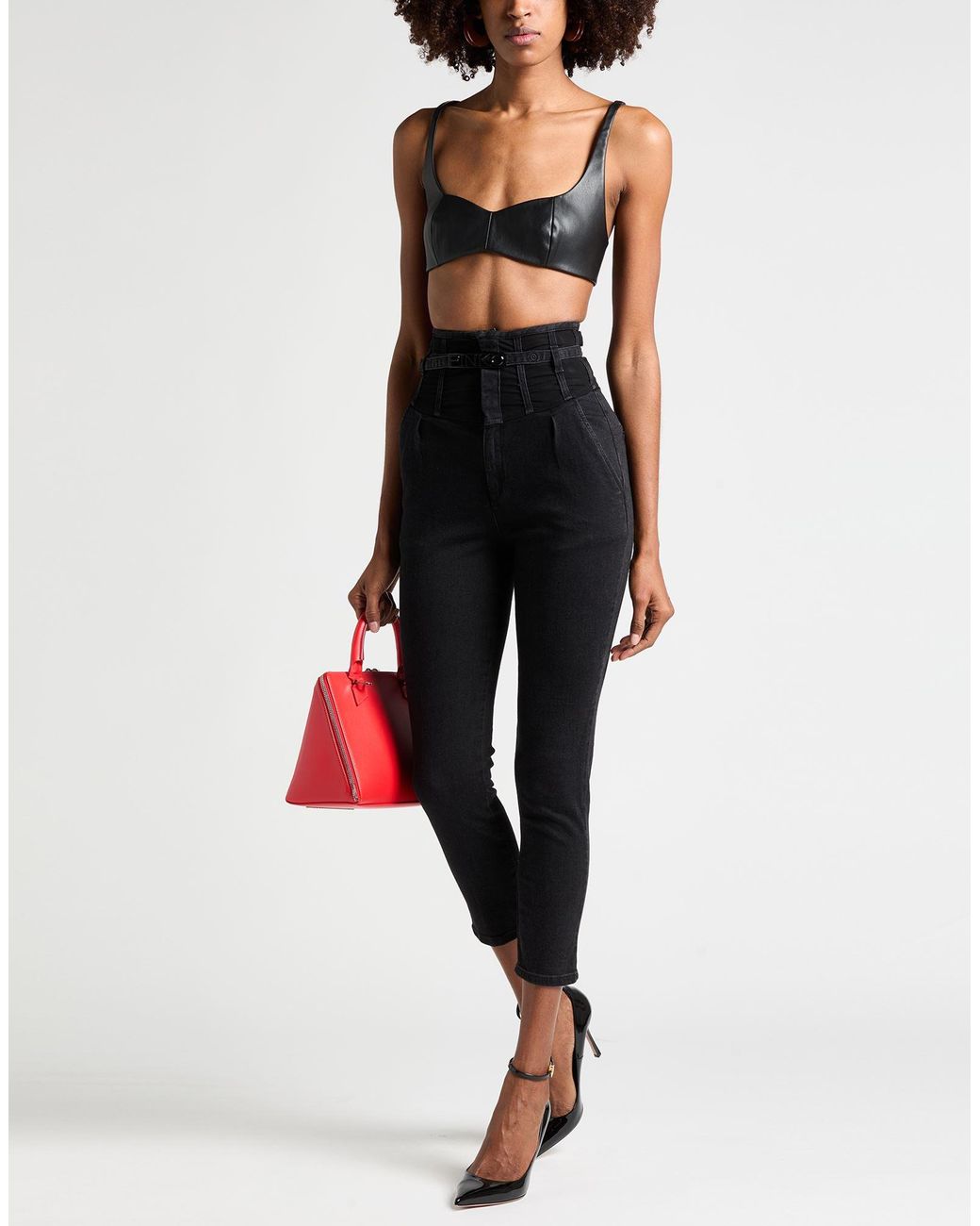 Pinko Black Denim Jeans Cotton, Elastane, Polyamide