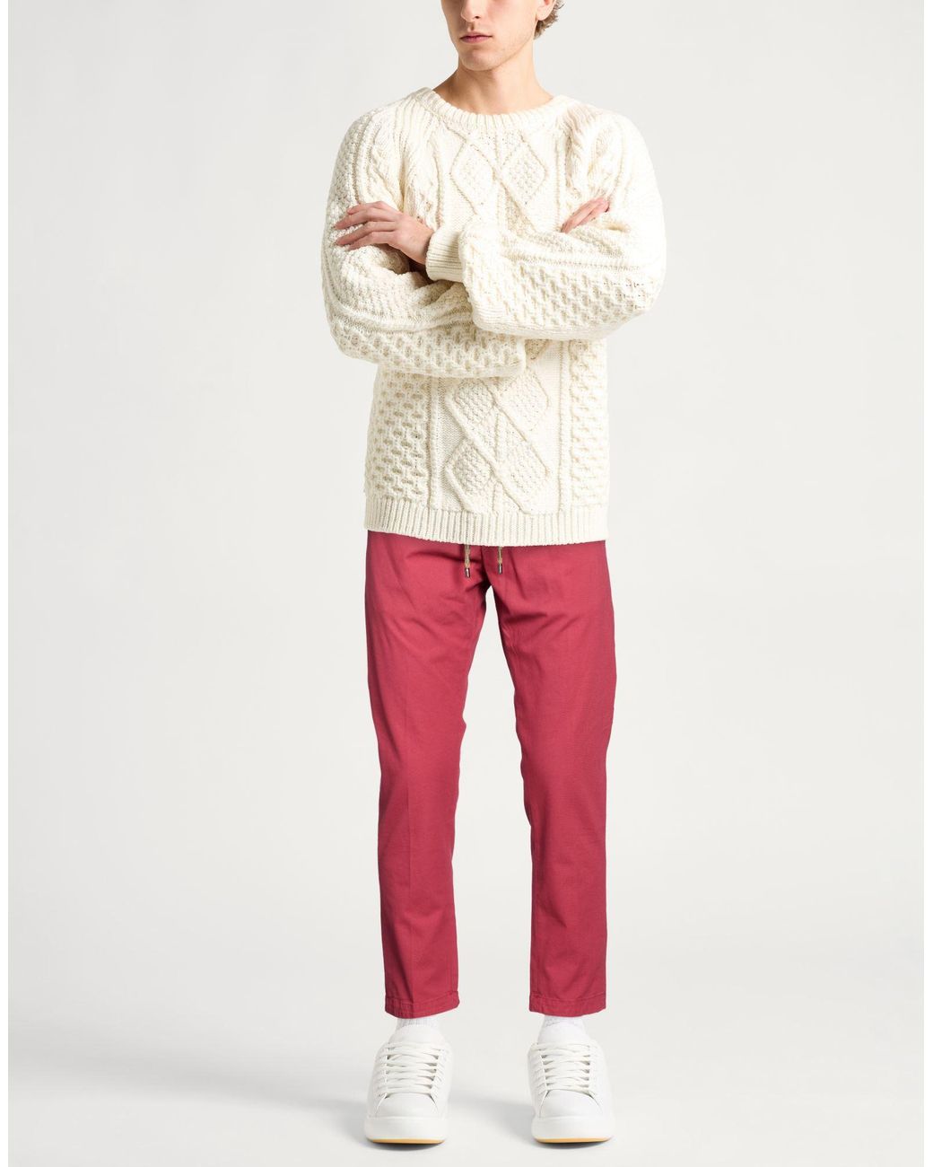 Dondup Red Pants Cotton, Lyocell, Elastane for men