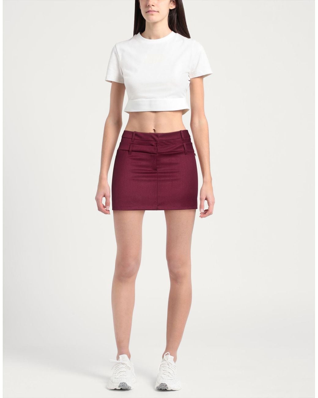 hinnominate Purple Mini Skirt Polyester, Viscose, Elastane