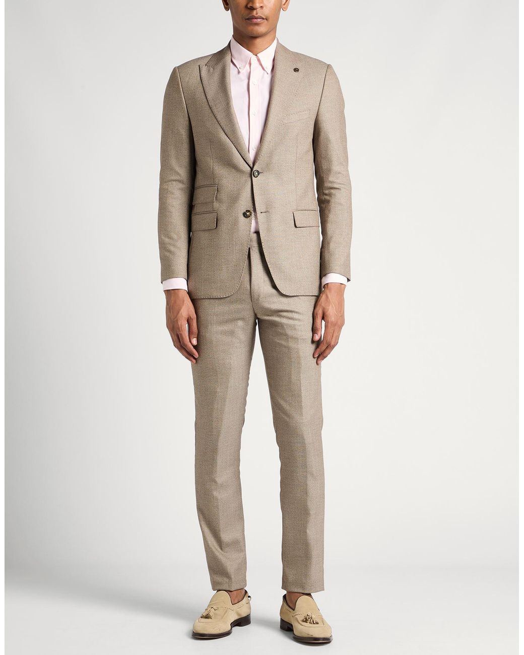 SUIT SARTORIA Natural Camel Suit Pes, Viscose, Elastane for men