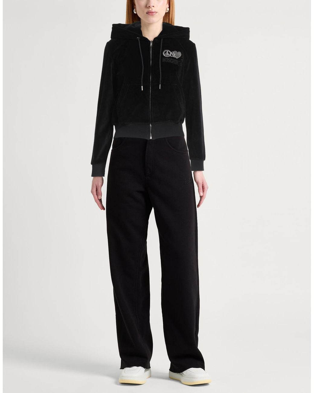 Moschino Black Sweatshirt Cotton, Polyester, Elastane