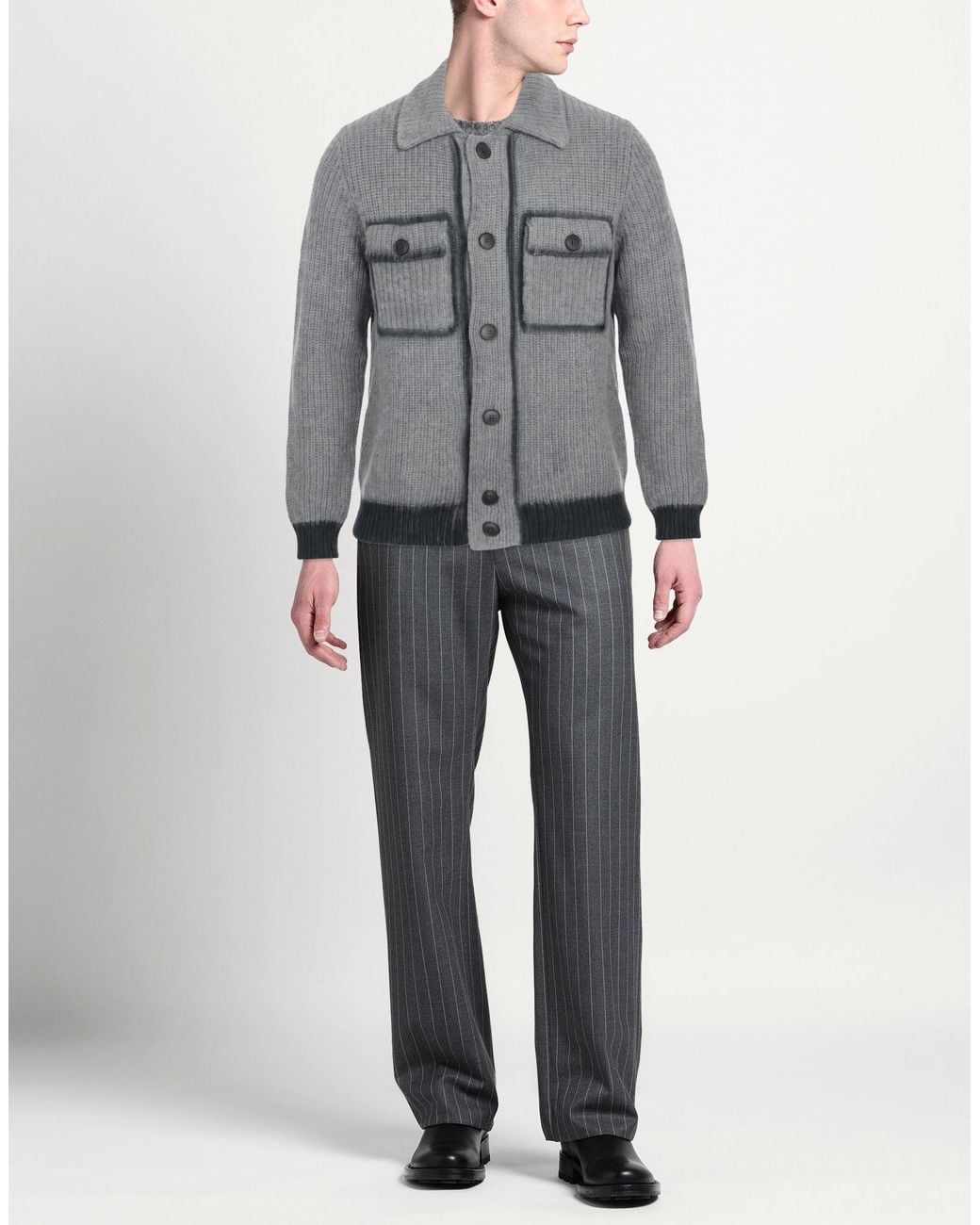 AROVESCIO Gray Cardigan Merino Wool, Cashmere for men