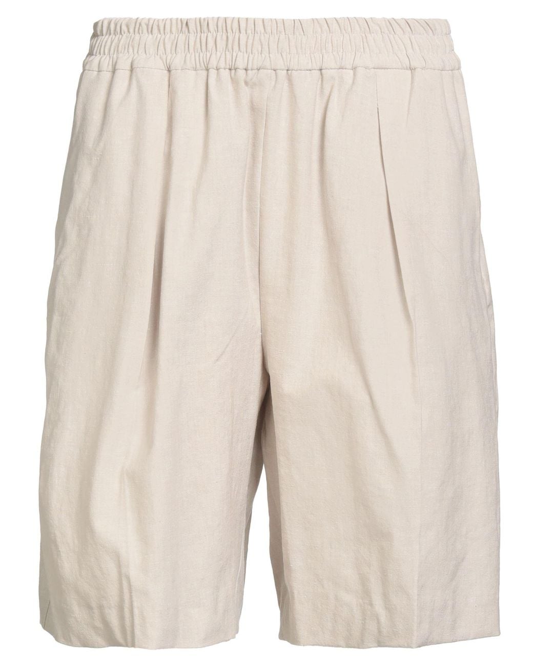 Samsøe & Samsøe Natural Shorts & Bermuda Shorts Linen, Polyester, Ecovero Viscose, Elastane