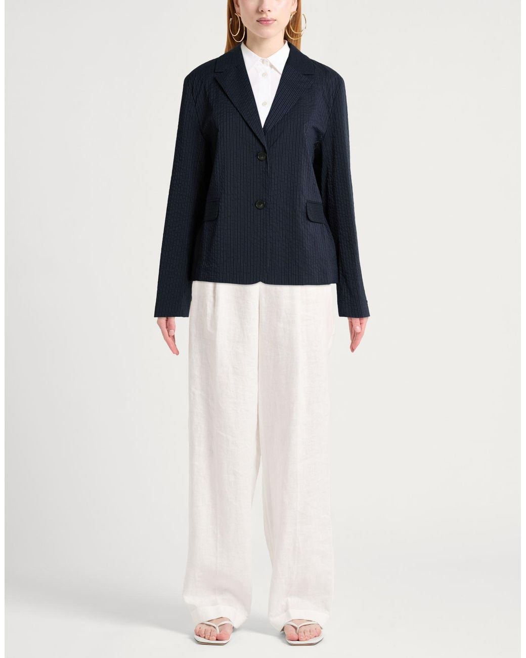 Maison Kitsuné Blue Blazer Polyester, Cotton