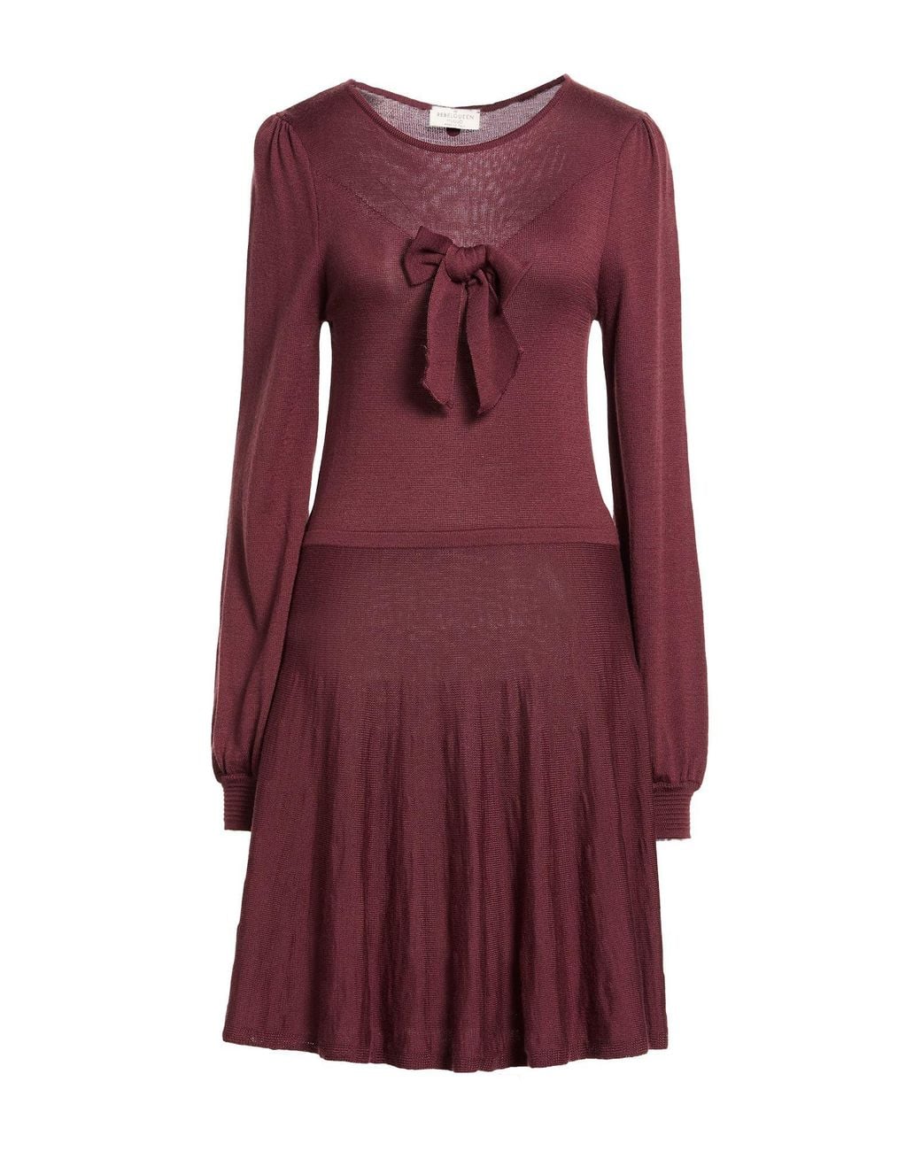 Rebel Queen Purple Mini Dress Acrylic, Polyamide, Wool