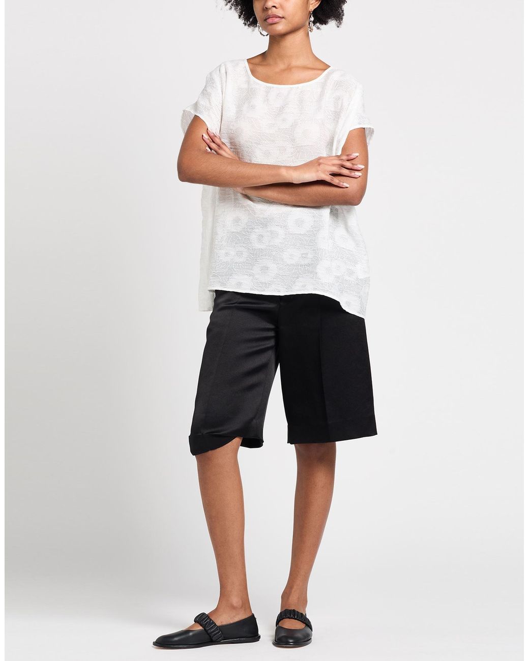 LOLA SANDRO FERRONE White Top Viscose, Polyamide, Polyester