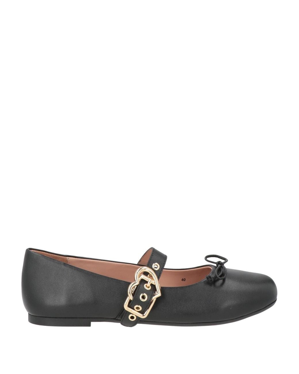 Love Moschino Gray Ballet Flats Leather