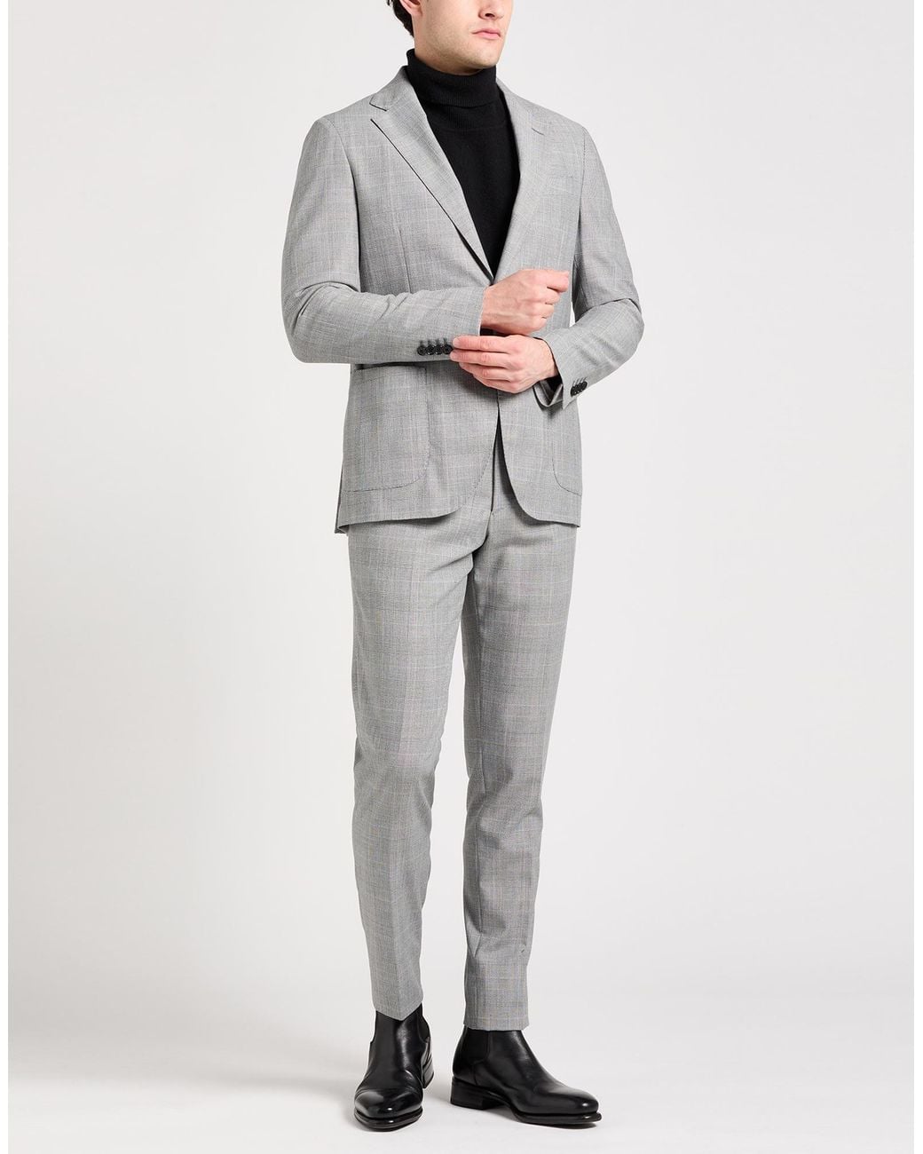 Lardini Gray Suit Wool, Viscose, Polyester, Elastane for men