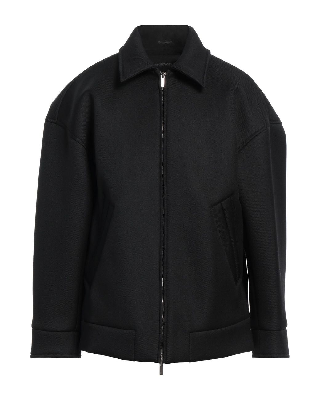 Emporio Armani Black Jacket Virgin Wool, Polyamide, Polyester for men
