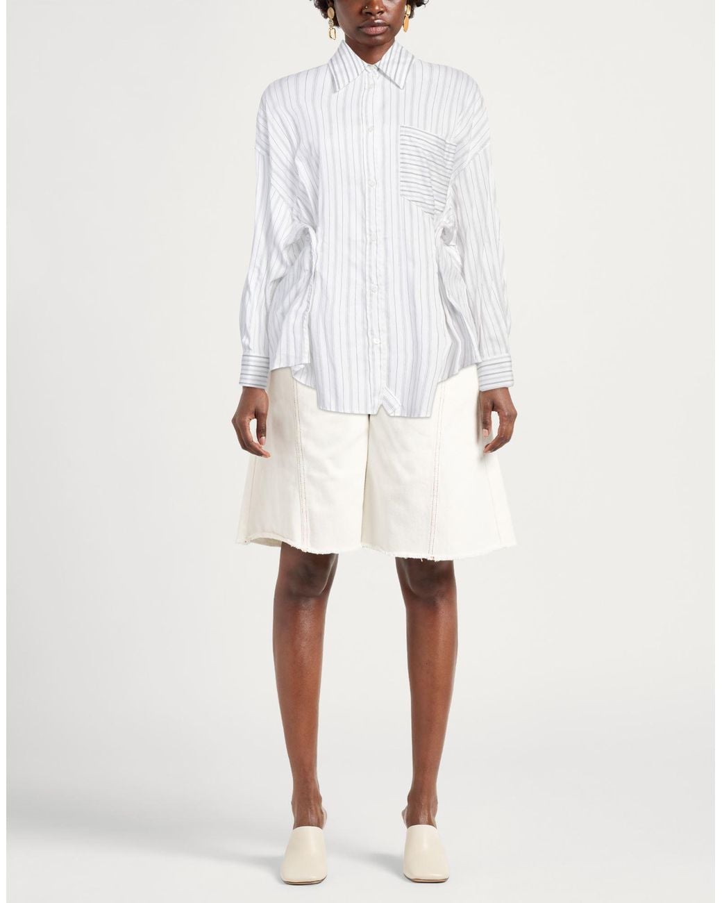 Dondup White Shirt Cotton, Viscose, Silk