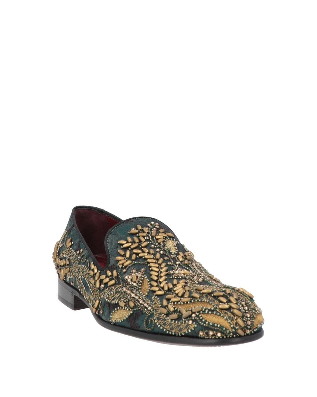 Dolce & Gabbana Gray Loafers Viscose, Acrylic, Polyester, Silk for men