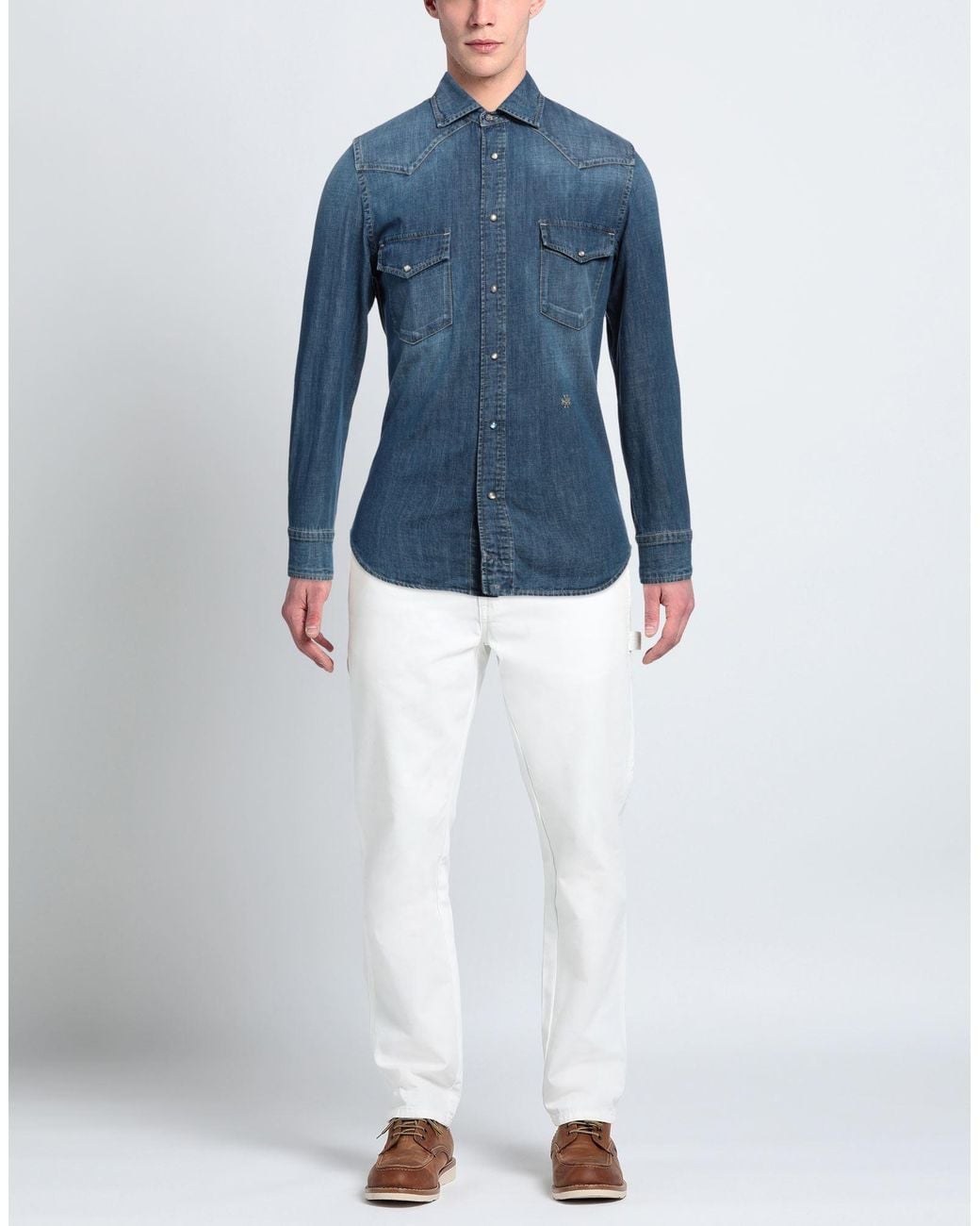 Jacob Cohen Blue Denim Shirt Cotton for men