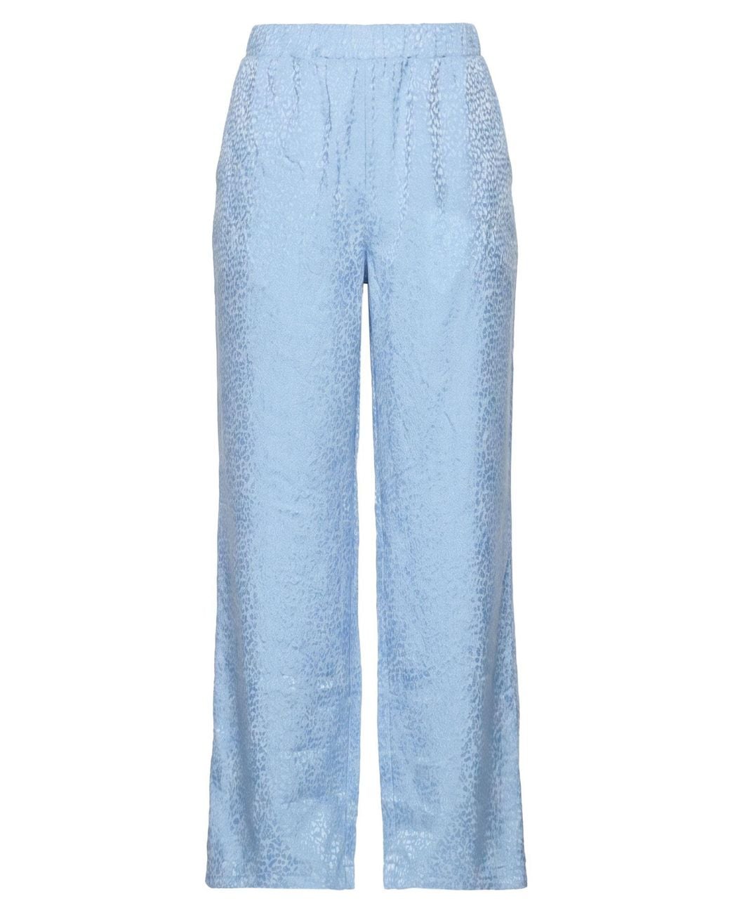 European Culture Blue Pants Viscose, Cotton