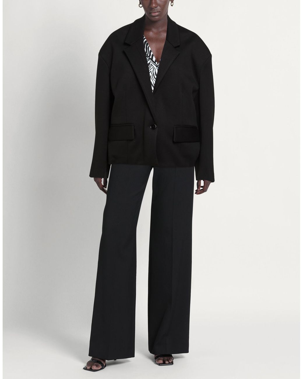 .., merci italia Black Blazer Viscose, Polyurethane