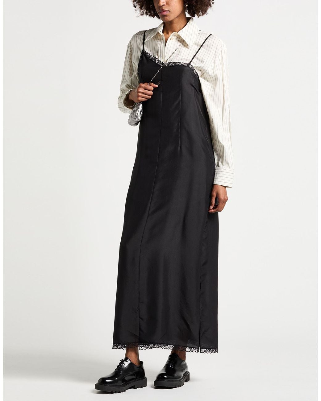 MM6 by Maison Margiela Black Maxi Dress Silk