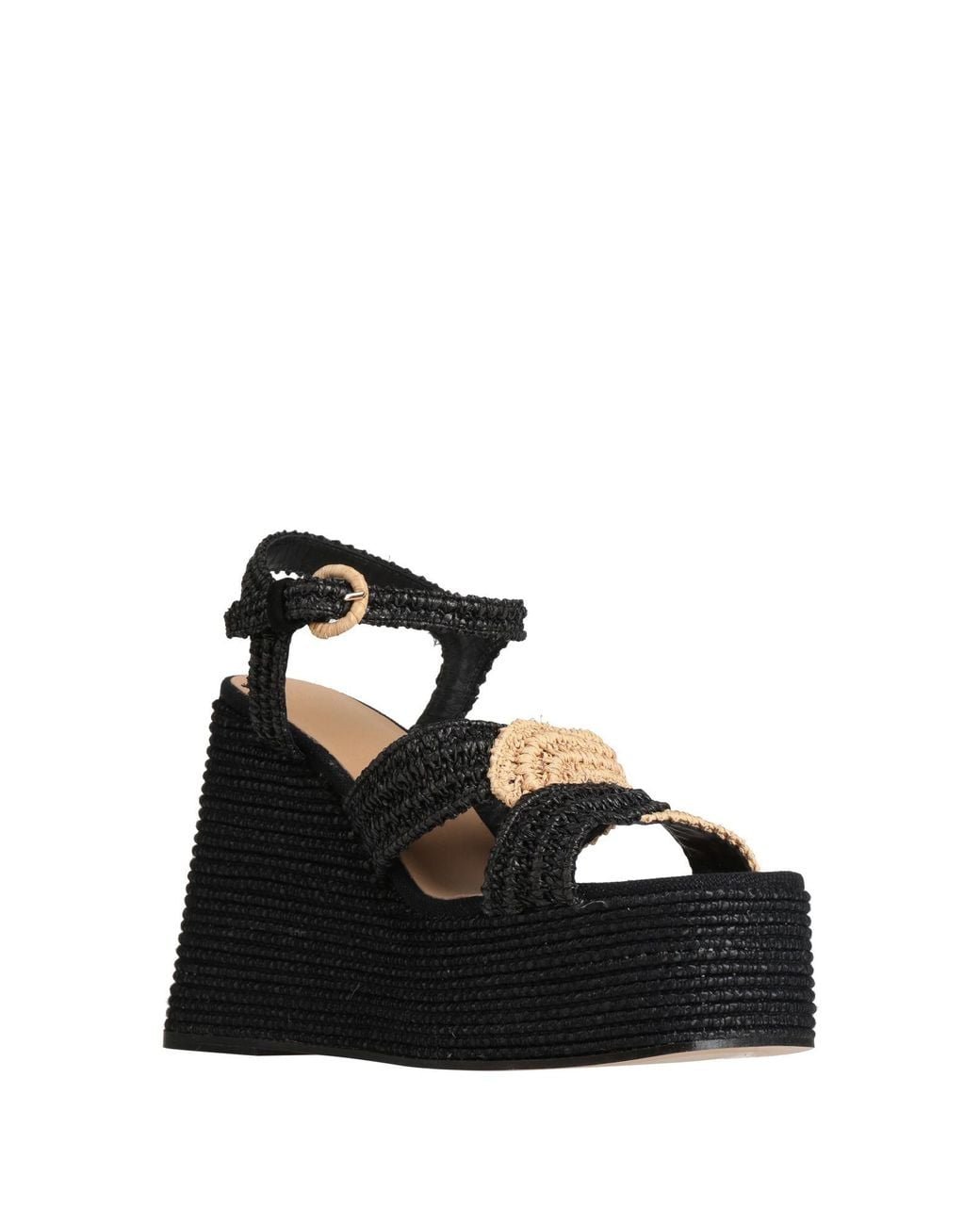 Castaner Black Sandals Textile Fibers