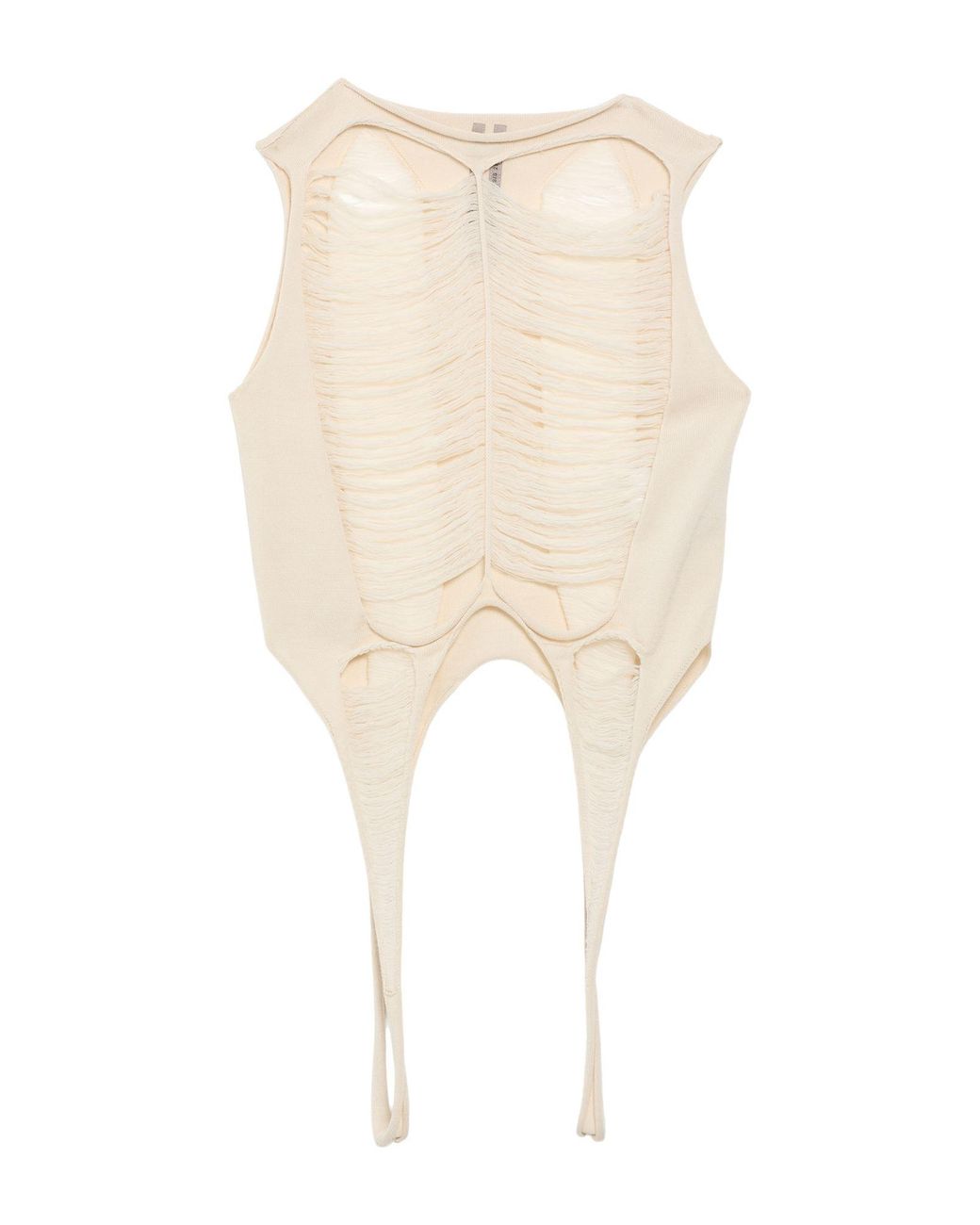 Rick Owens White Ivory T-Shirt Virgin Wool for men