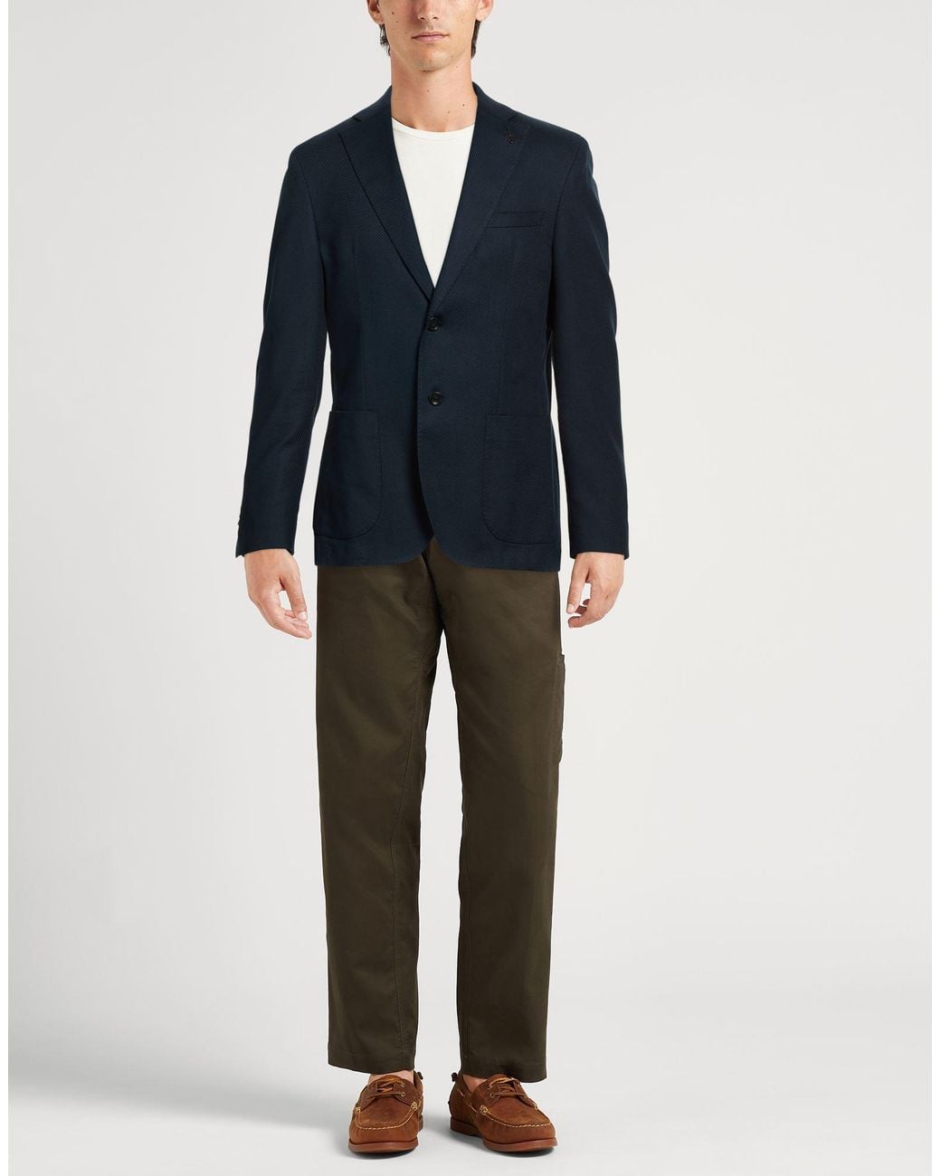 Paoloni Blue Midnight Blazer Cotton, Elastane for men