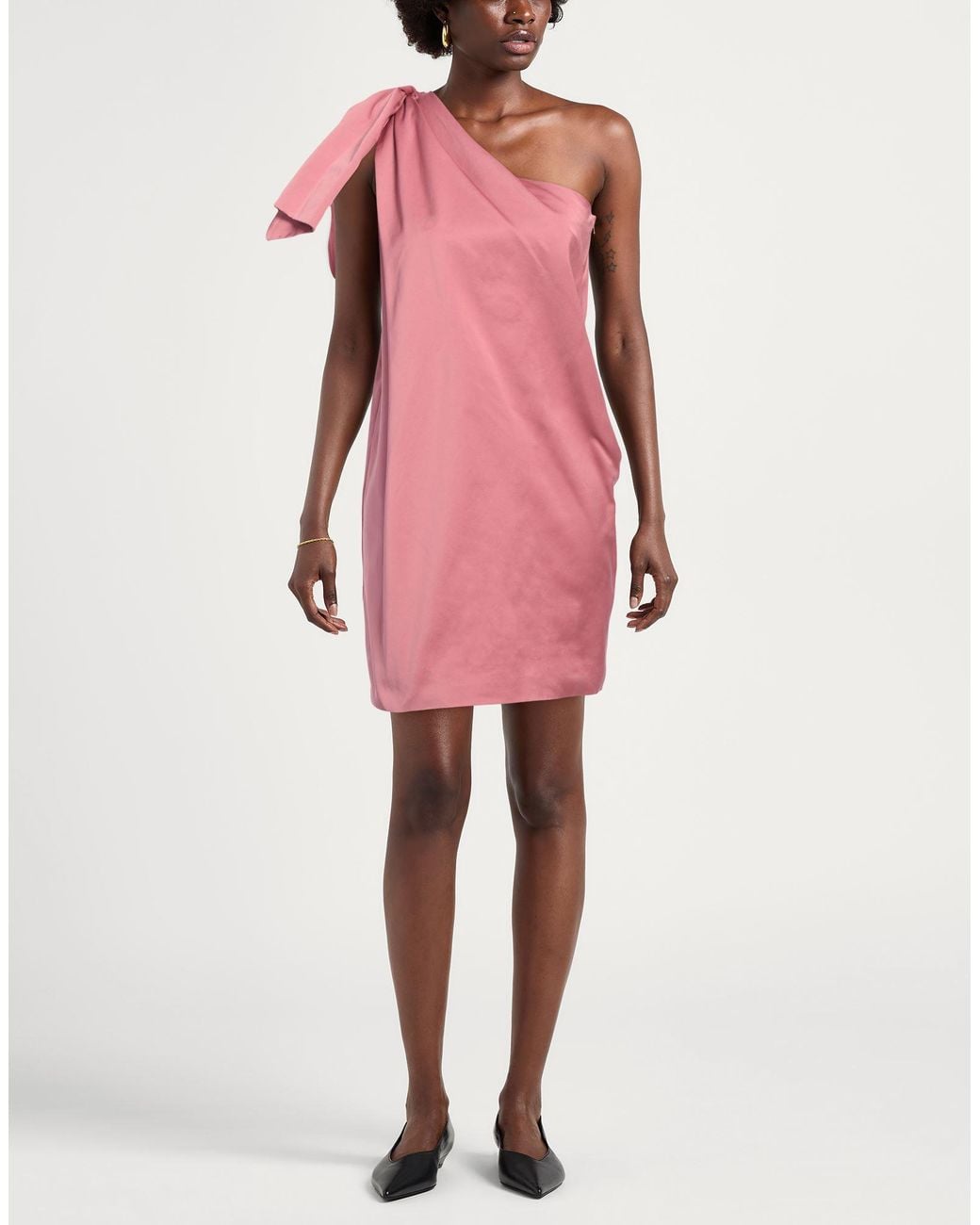 Max Mara Pink Antique Rose Mini Dress Polyester, Cotton