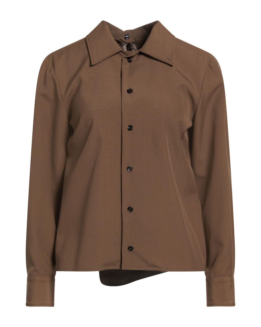 MM6 by Maison Margiela Brown Shirt Polyester, Virgin Wool, Viscose