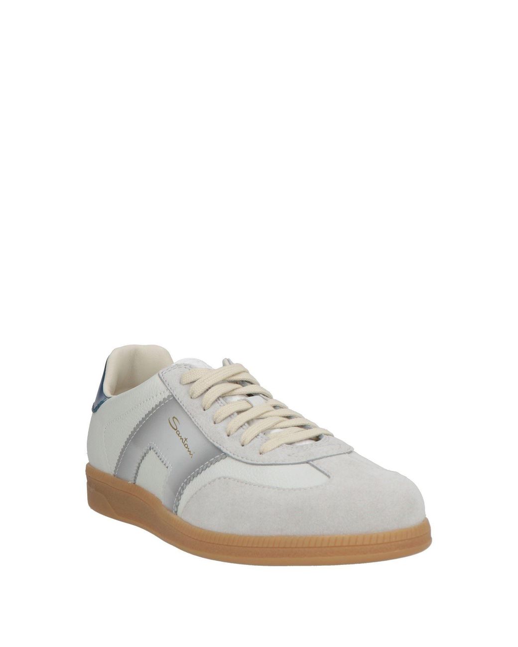 Santoni White Sneakers Leather for men