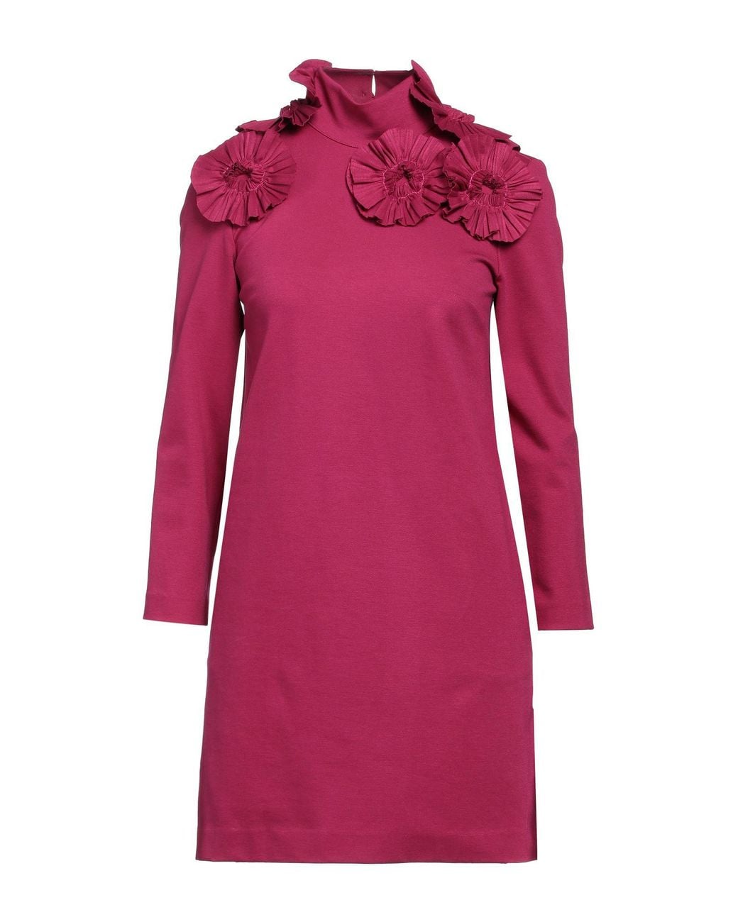 Suoli Pink Fuchsia Mini Dress Viscose, Polyamide, Elastane