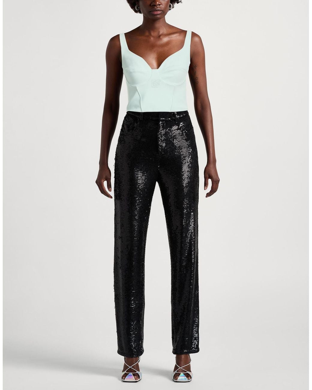 Elisabetta Franchi Blue Light Top Polyester, Elastane