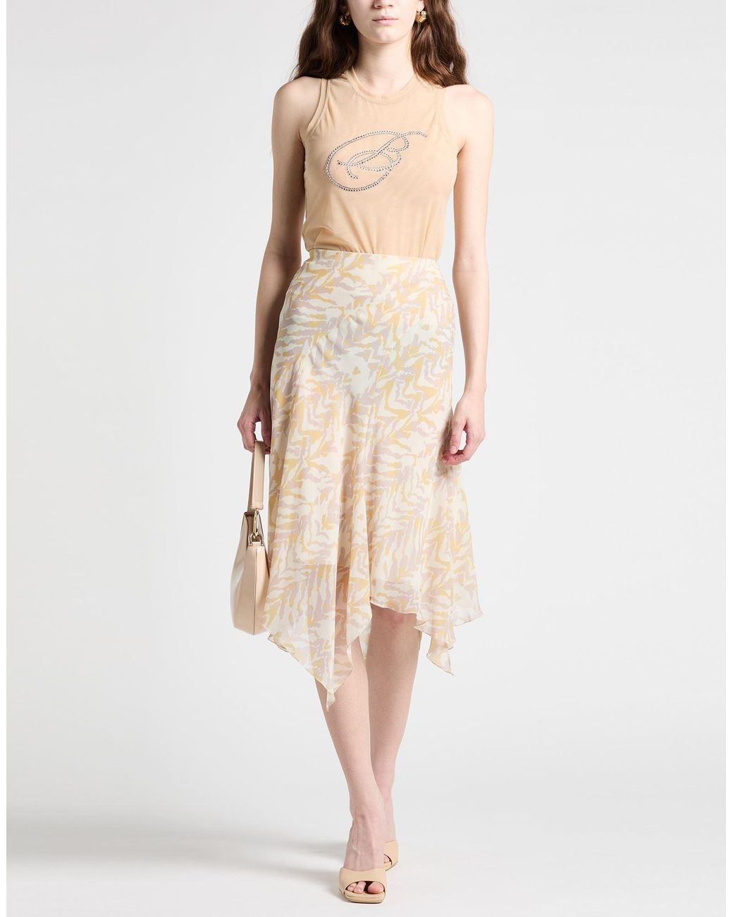Patrizia Pepe White Midi Skirt Polyester