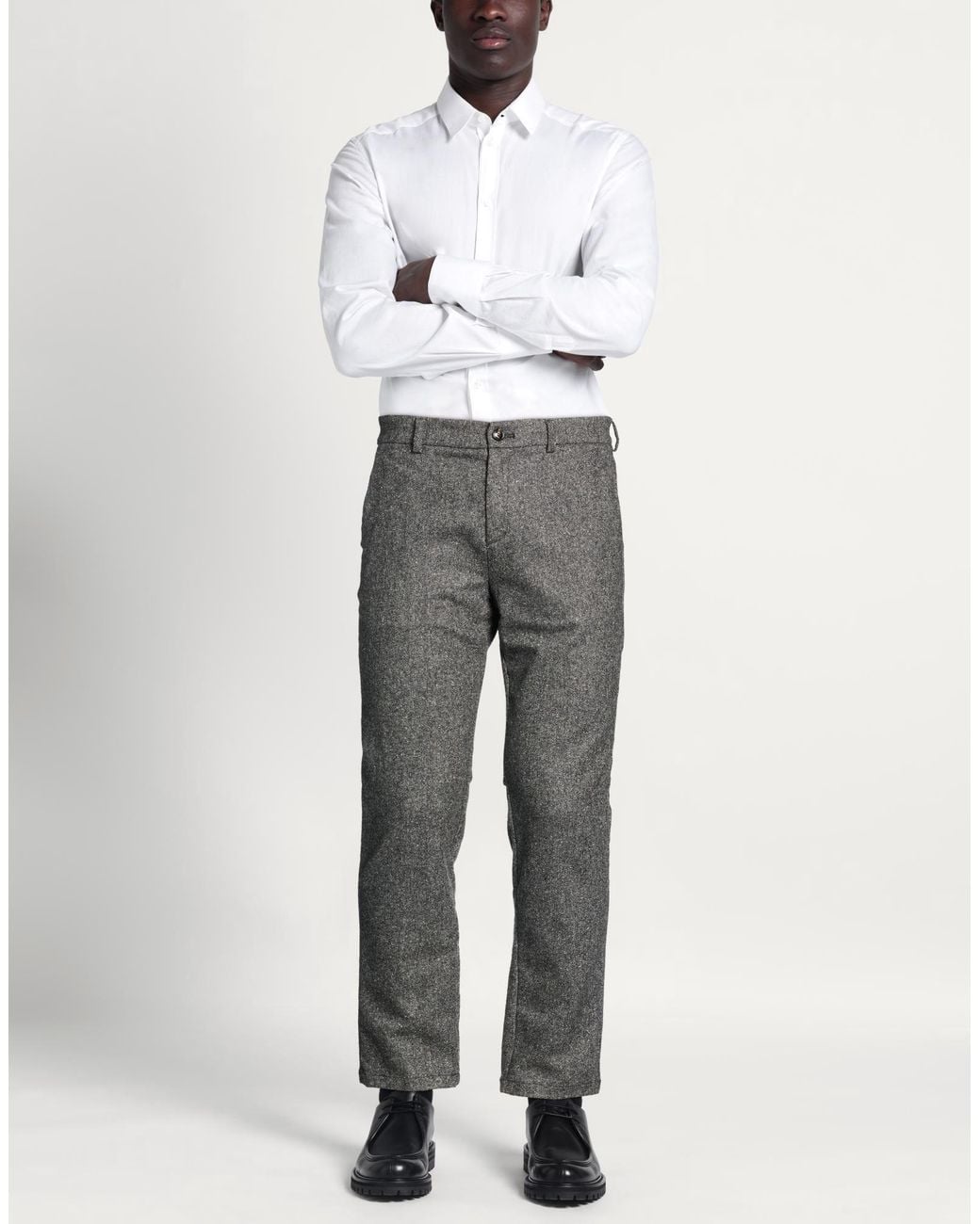 Cruna Gray Pants Wool, Polyester, Polyamide, Silk, Elastane for men