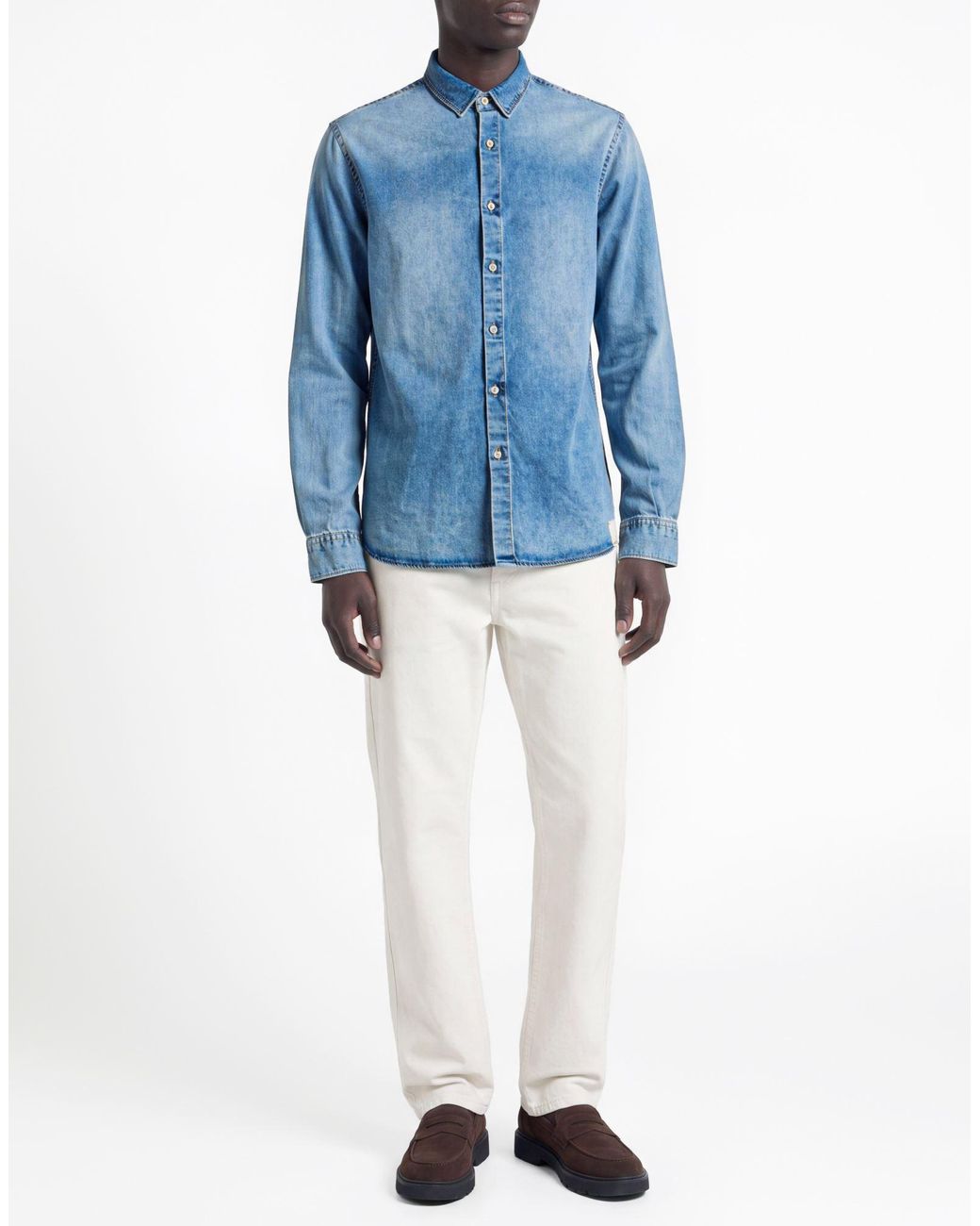 FAMILY FIRST Blue Denim Shirt Cotton for men