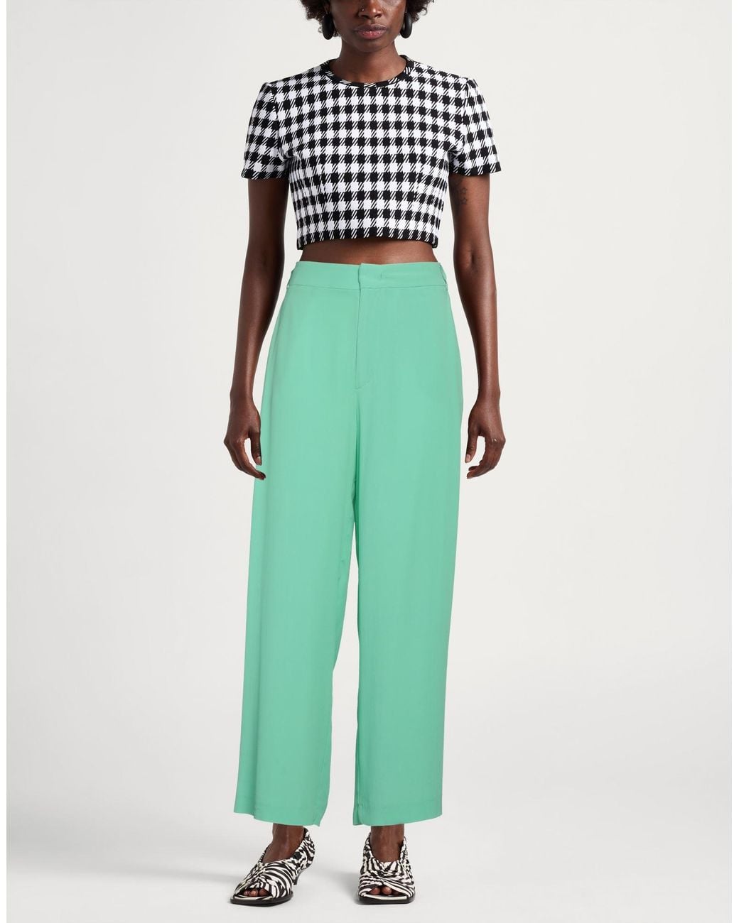 Maliparmi Green Pants Acetate, Silk
