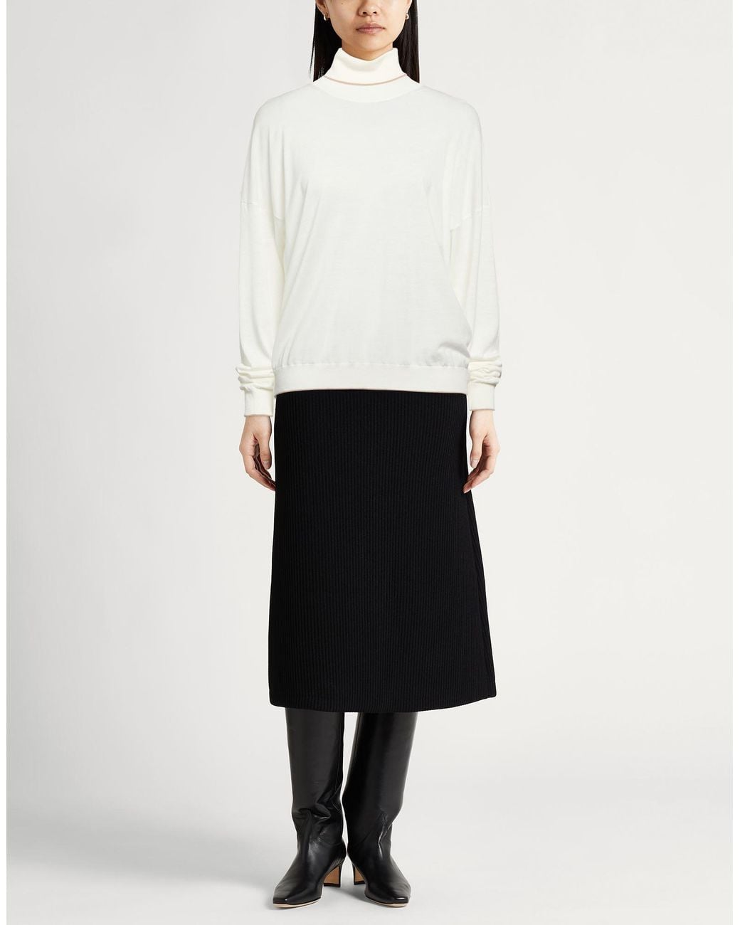 Eleventy White Turtleneck Wool