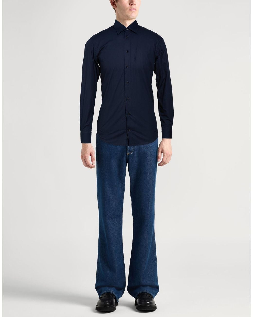 Emporio Armani Blue Shirt Cotton for men