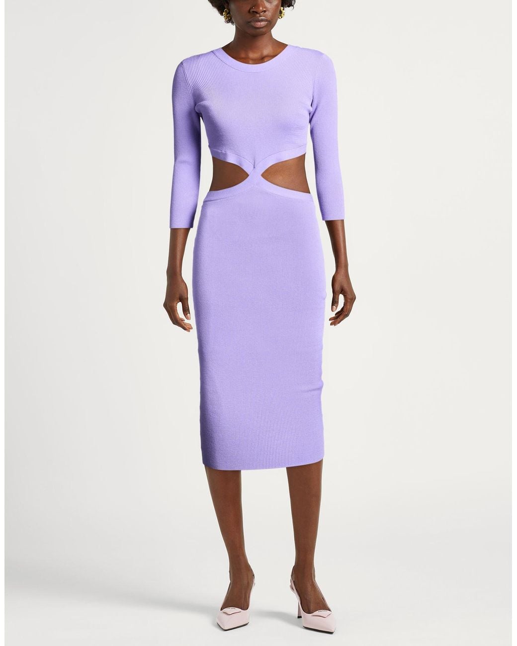 Elisabetta Franchi Purple Midi Dresses