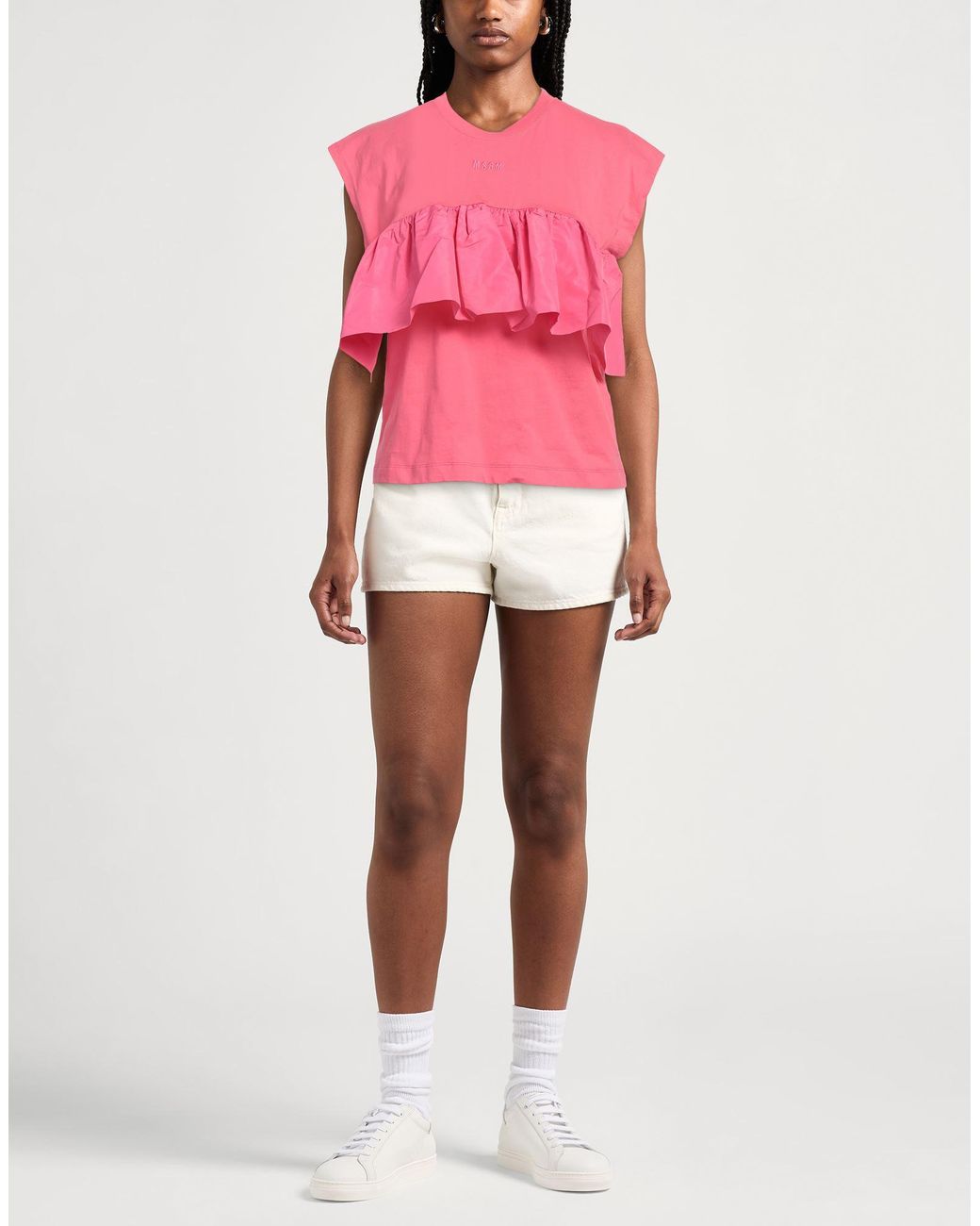 MSGM Pink T-Shirt Cotton, Polyester