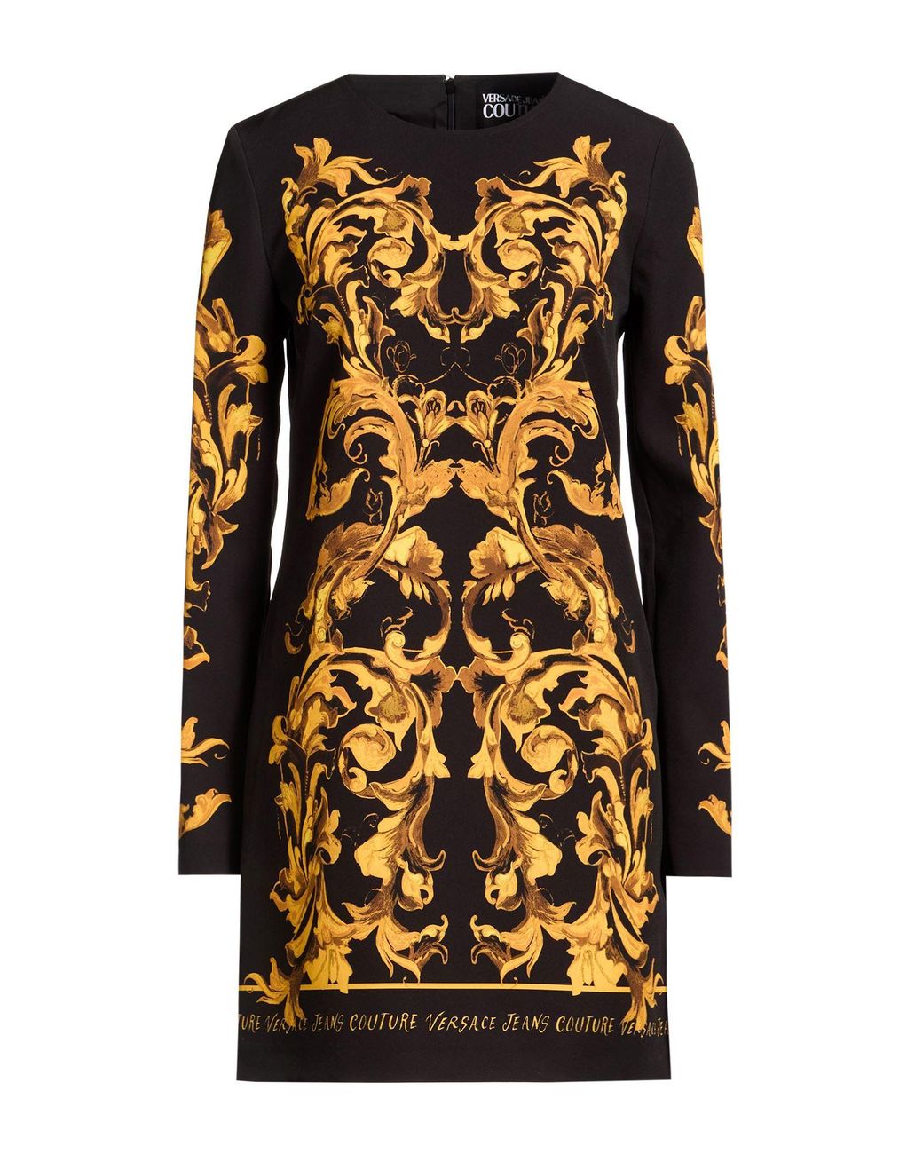 Versace Jeans Couture Black Mini Dress Polyester, Elastane