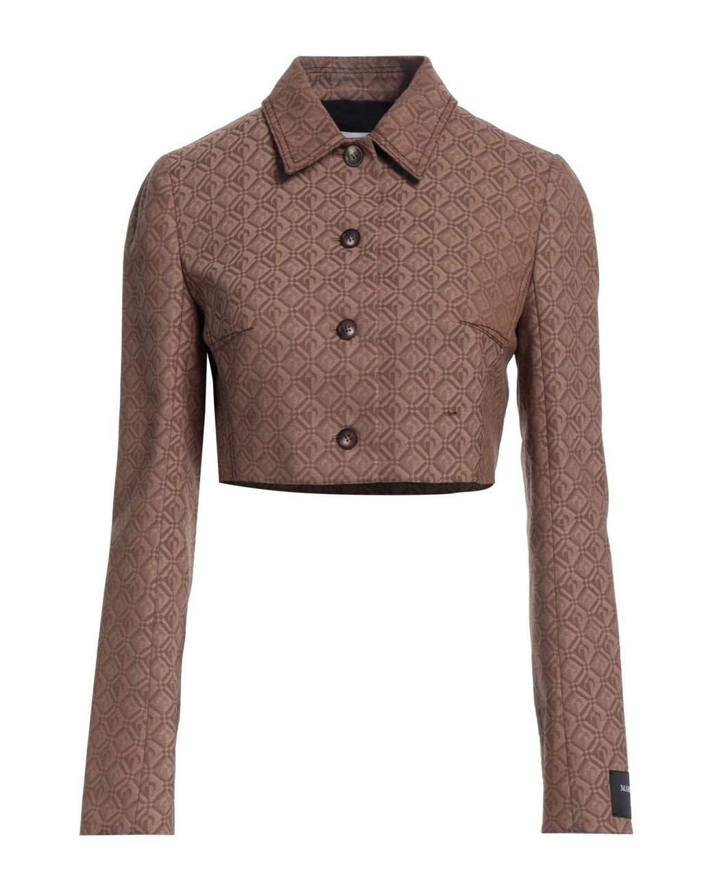 MARINE SERRE Brown Khaki Jacket Recycled Polyester, Wool, Elastane