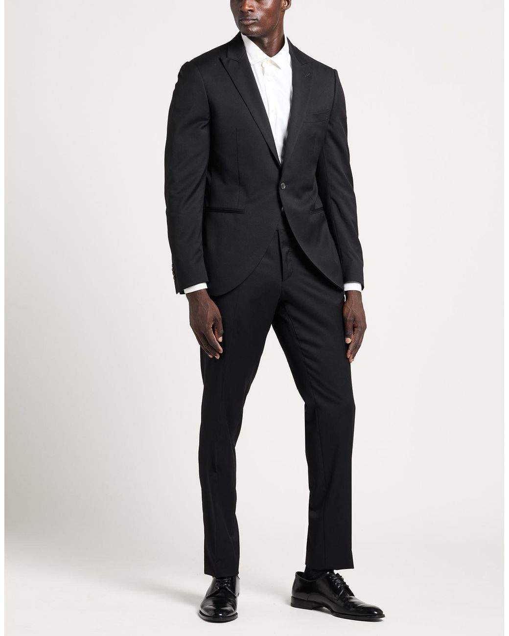 Lubiam Black Suit Virgin Wool for men