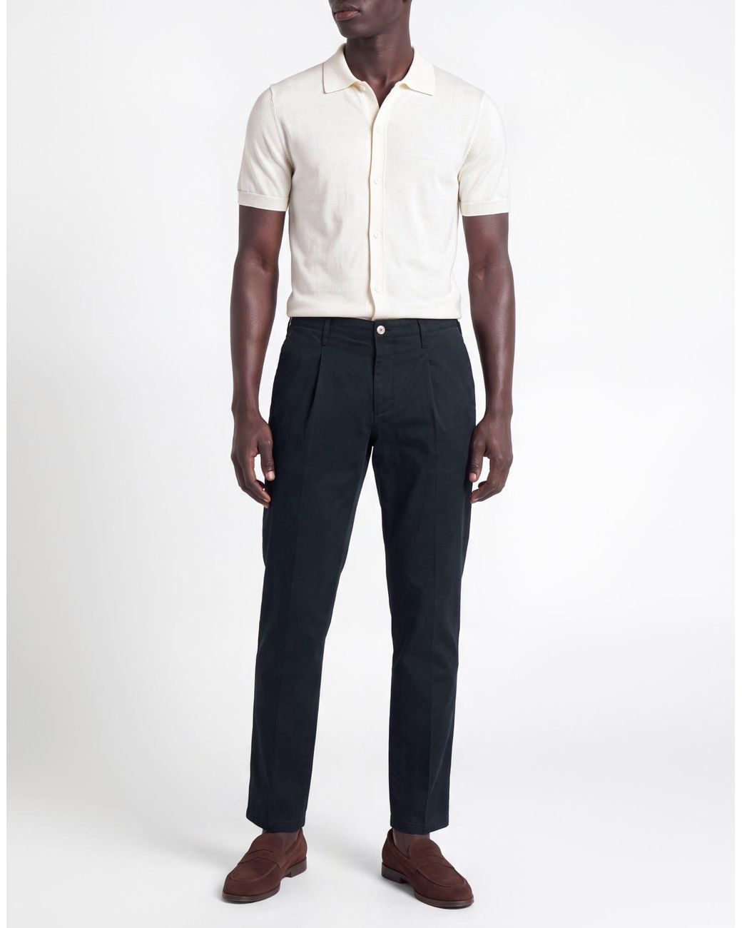 Michael Coal Blue Midnight Pants Cotton, Elastane for men